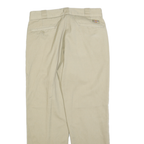 DICKIES Mens Cotton Blend Beige Regular Fit Straight Leg Trousers W32 L30