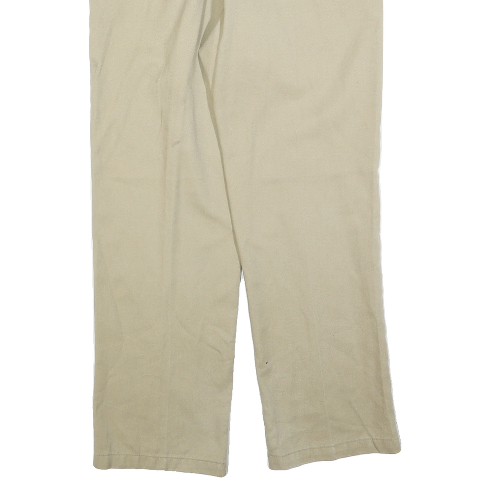 DICKIES Mens Cotton Blend Beige Regular Fit Straight Leg Trousers W32 L30