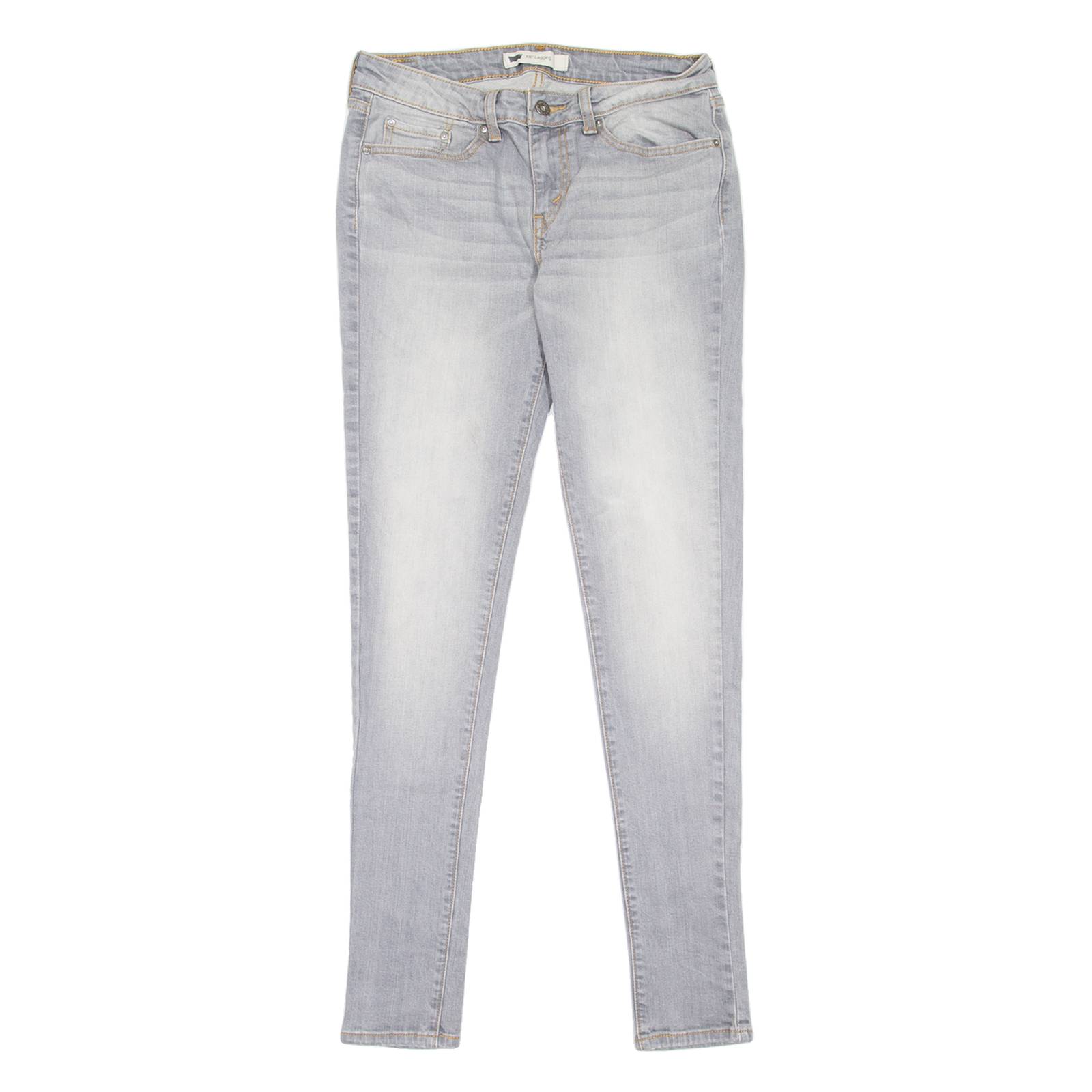 LEVI'S 535 Legging Womens Jeans Grey Slim Skinny Stone Wash W30 L32