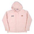 ELLESSE Womens Pink Hooded Jacket UK 10 Polyester Blend Zip Casual Puffer