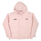 ELLESSE Womens Pink Hooded Jacket UK 10 Polyester Blend Zip Casual Puffer