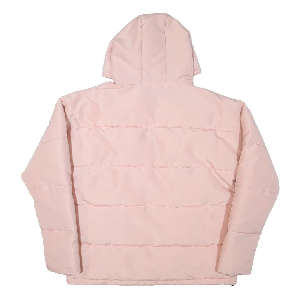 ELLESSE Womens Pink Hooded Jacket UK 10 Polyester Blend Zip Casual Puffer