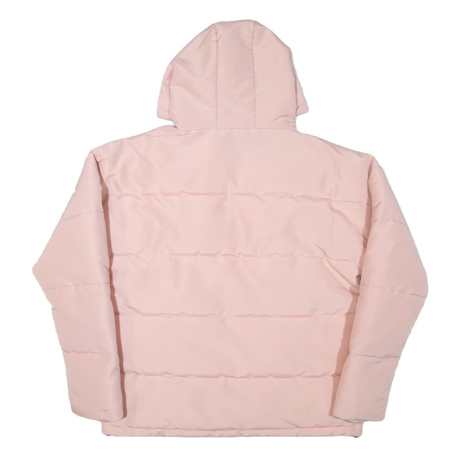 ELLESSE Womens Pink Hooded Jacket UK 10 Polyester Blend Zip Casual Puffer