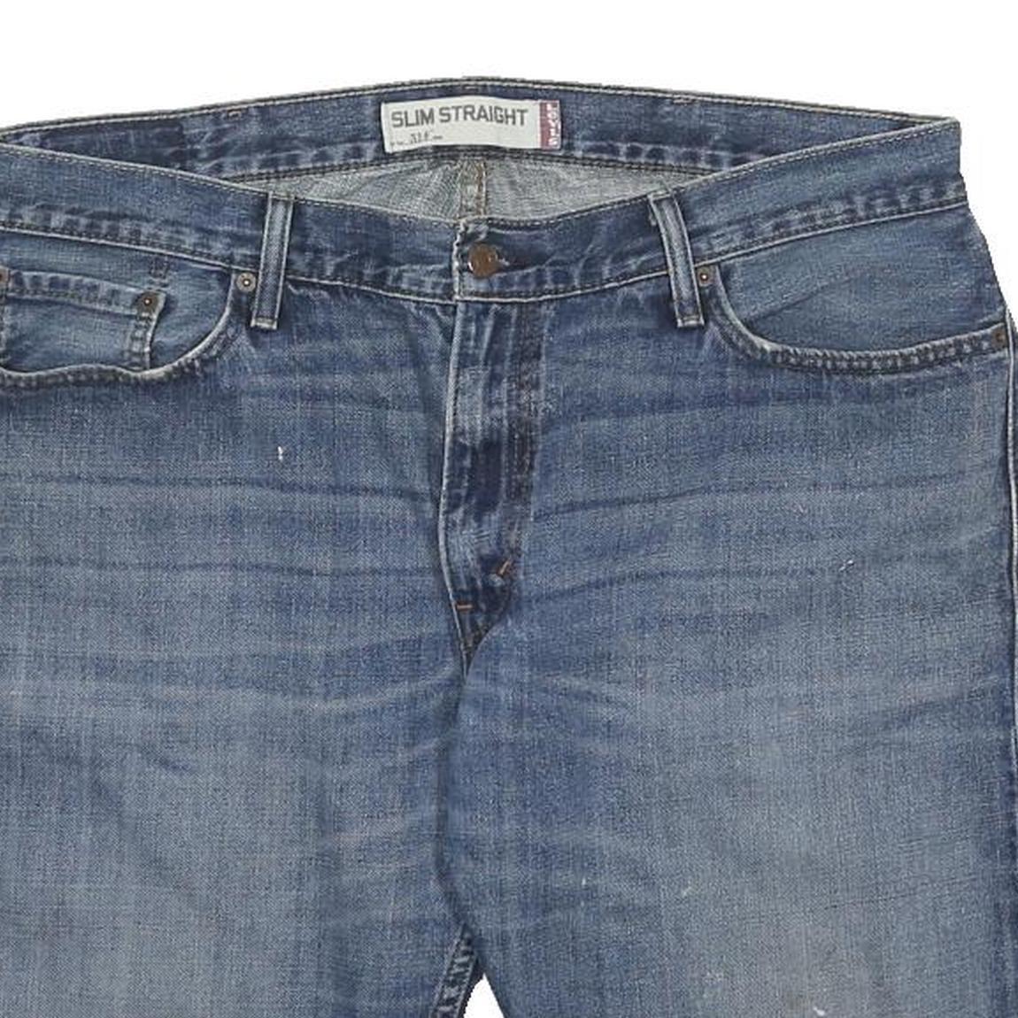 LEVI'S Mens Denim Blue Slim Straight Cut-Off Shorts XL W38 Casual Cotton