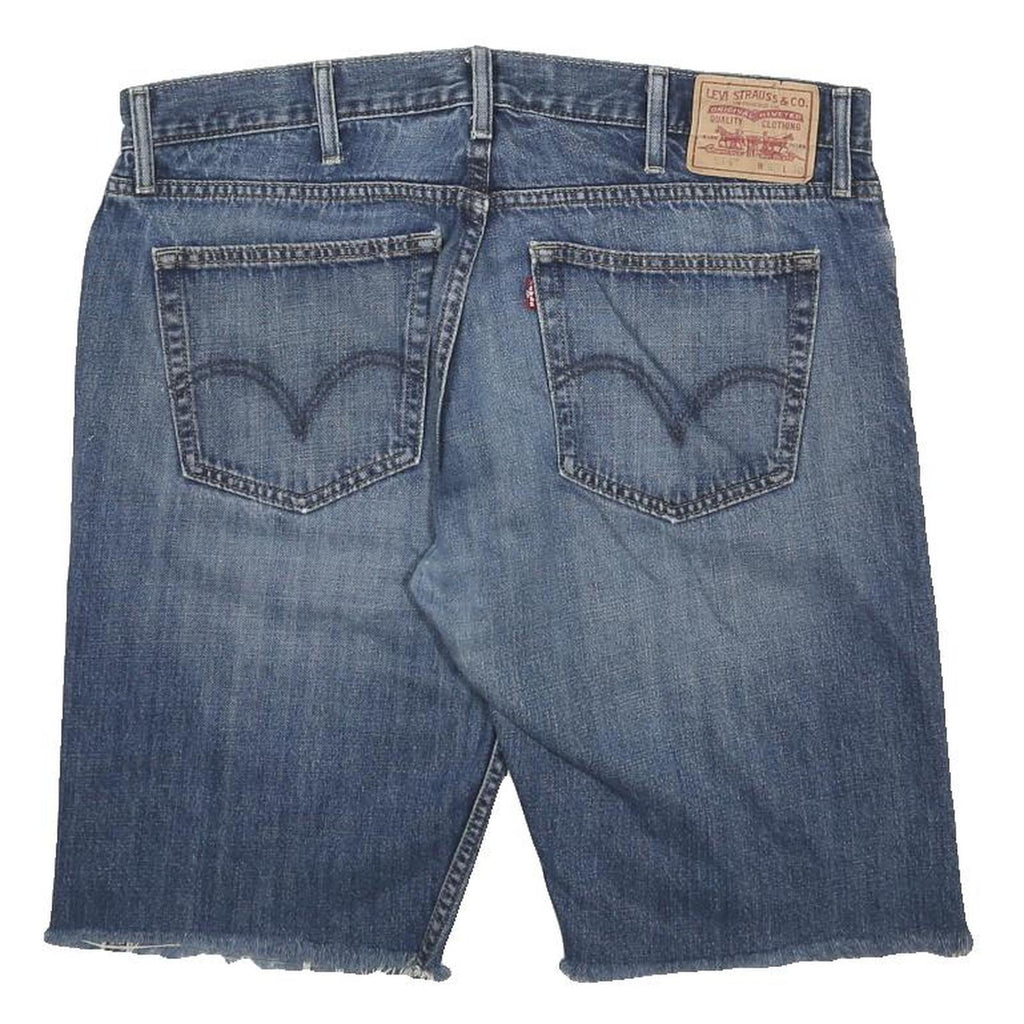 LEVI'S Mens Denim Blue Slim Straight Cut-Off Shorts XL W38 Casual Cotton