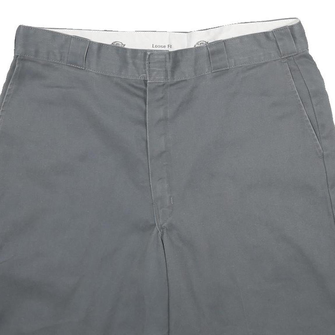 DICKIES Mens Grey Casual Shorts XL W40 Workwear Relaxed Fit Polyester Blend