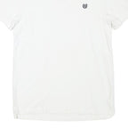 CHAPS Womens White Cotton Blend Short Sleeve Polo Shirt M Classic Fit