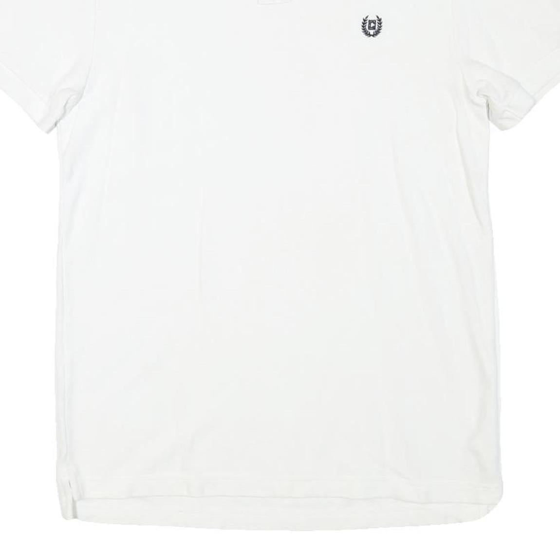 CHAPS Womens White Cotton Blend Short Sleeve Polo Shirt M Classic Fit