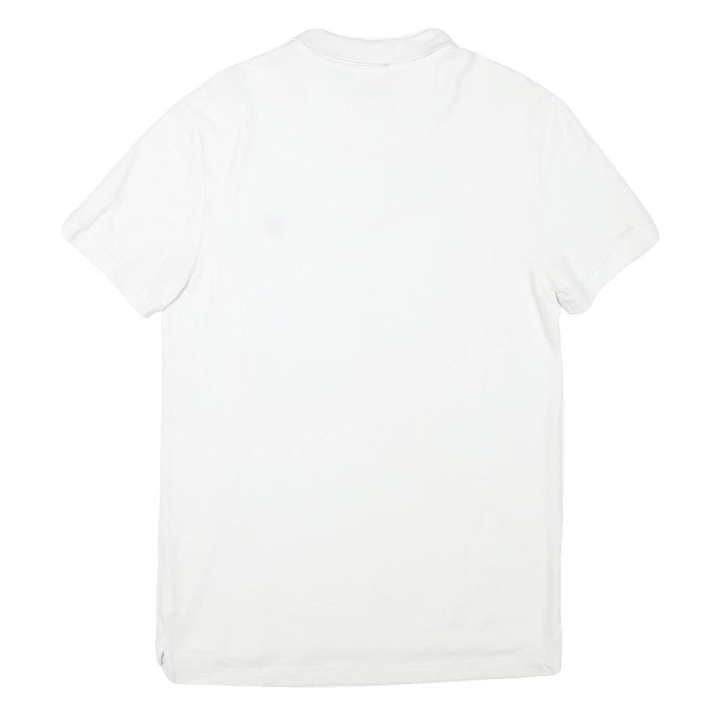 CHAPS Womens White Cotton Blend Short Sleeve Polo Shirt M Classic Fit