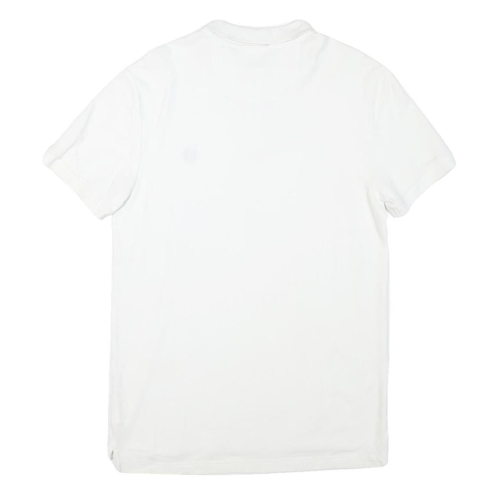 CHAPS Womens White Cotton Blend Short Sleeve Polo Shirt M Classic Fit