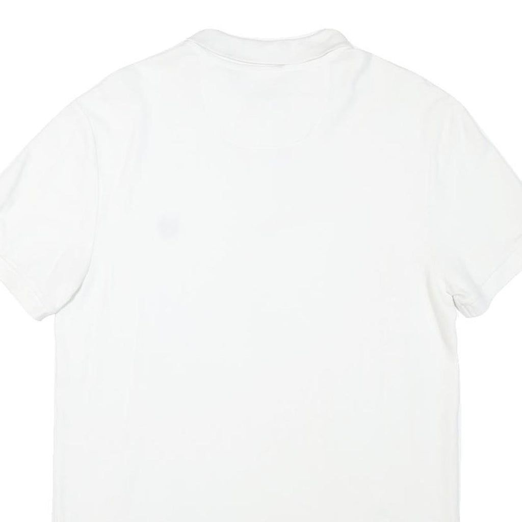 CHAPS Womens White Cotton Blend Short Sleeve Polo Shirt M Classic Fit