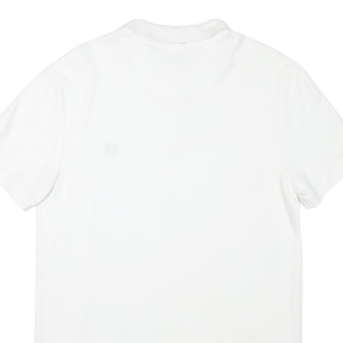 CHAPS Womens White Cotton Blend Short Sleeve Polo Shirt M Classic Fit