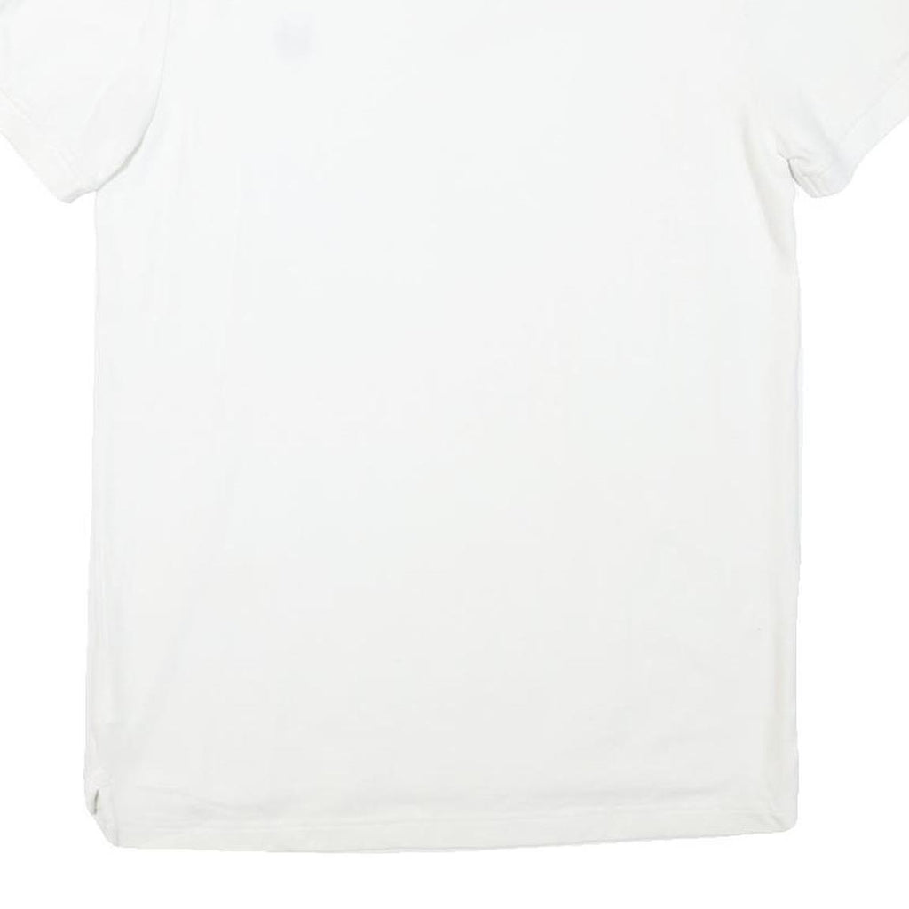 CHAPS Womens White Cotton Blend Short Sleeve Polo Shirt M Classic Fit