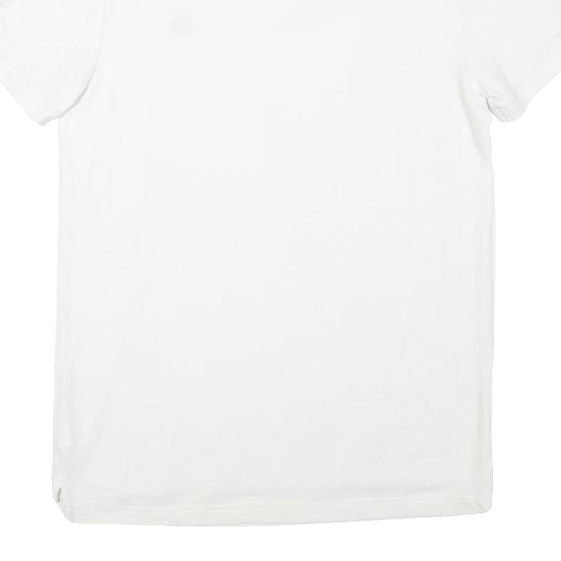 CHAPS Womens White Cotton Blend Short Sleeve Polo Shirt M Classic Fit