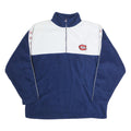 NHL Mens Blue & White Quarter Zip Polyester Jacket XL Team Logo Strip