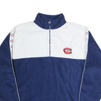 NHL Mens Blue & White Quarter Zip Polyester Jacket XL Team Logo Strip