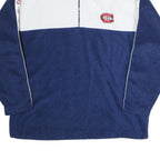 NHL Mens Blue & White Quarter Zip Polyester Jacket XL Team Logo Strip