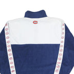 NHL Mens Blue & White Quarter Zip Polyester Jacket XL Team Logo Strip