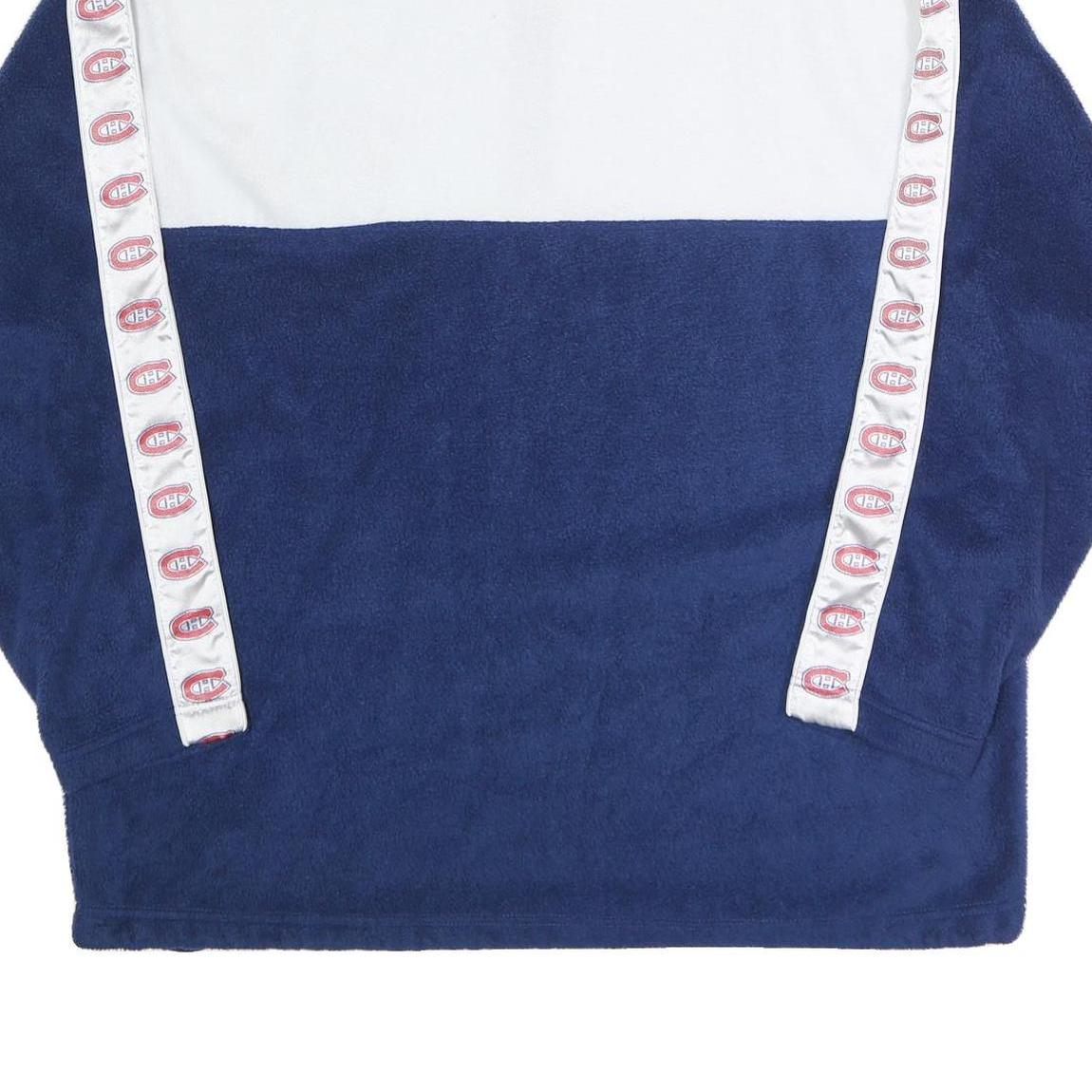 NHL Mens Blue & White Quarter Zip Polyester Jacket XL Team Logo Strip