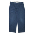 DICKIES Mens Cotton Blend Navy Blue Regular Fit Straight Leg Trousers W35 L28