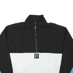 DKNY Womens Black & White Sweatshirt Collar L Zip Pullover Colourblock Long