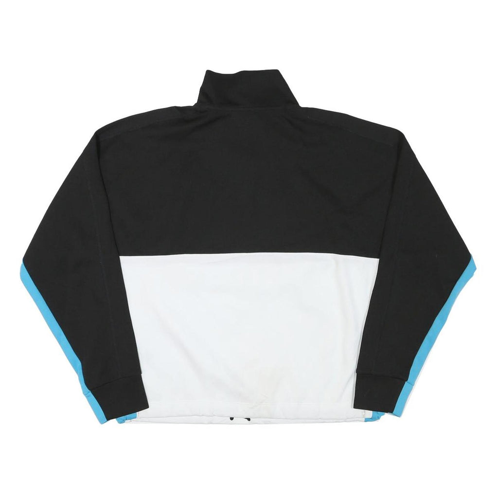 DKNY Womens Black & White Sweatshirt Collar L Zip Pullover Colourblock Long