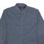 CROFT & BARROW Mens Blue Cotton Blend Shirt L Button Down Collar Long Sleeve