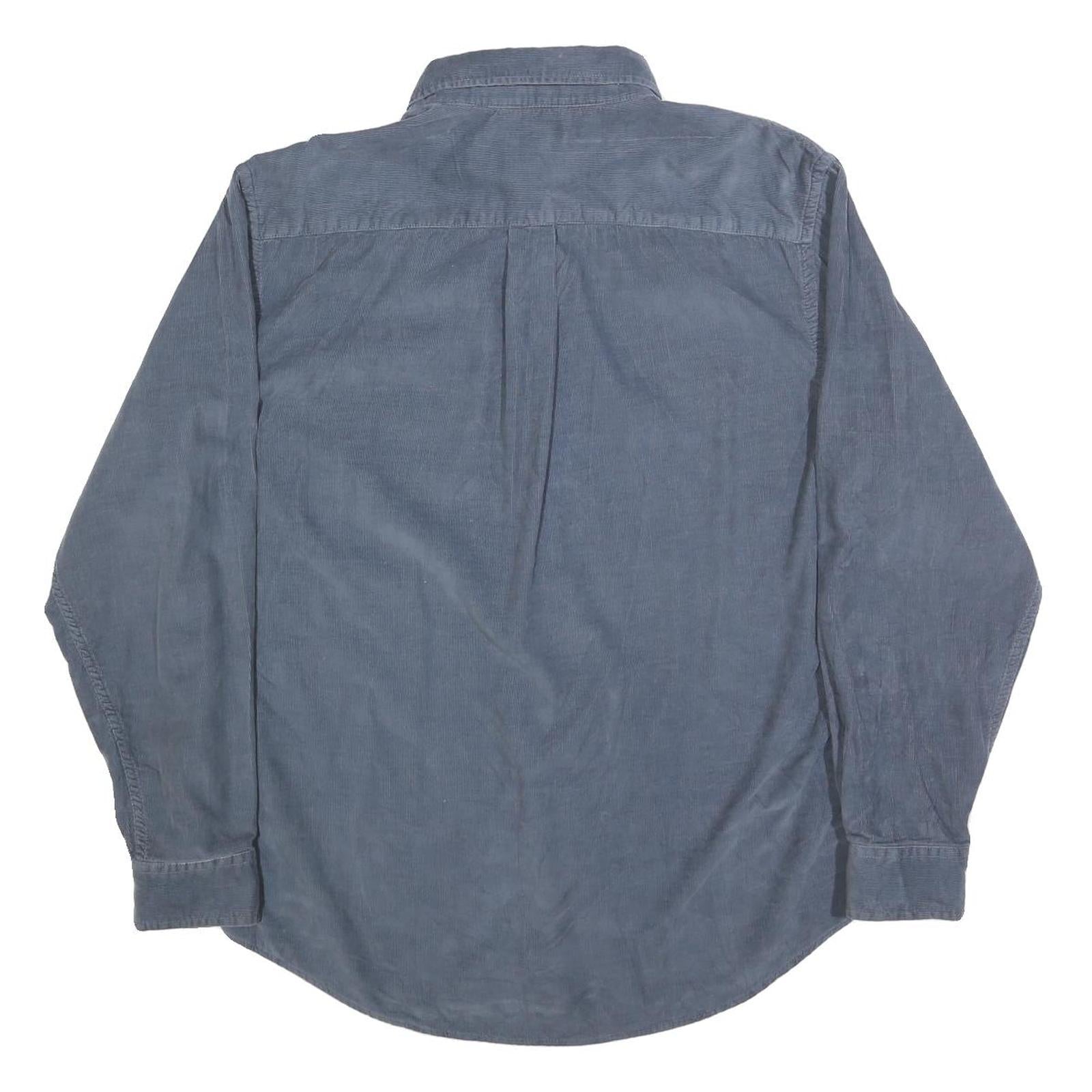 CROFT & BARROW Mens Blue Cotton Blend Shirt L Button Down Collar Long Sleeve