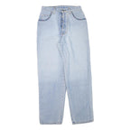 WALLEES Womens Relaxed Jeans Denim Light W26 L29 Aztec Trim Button Closure