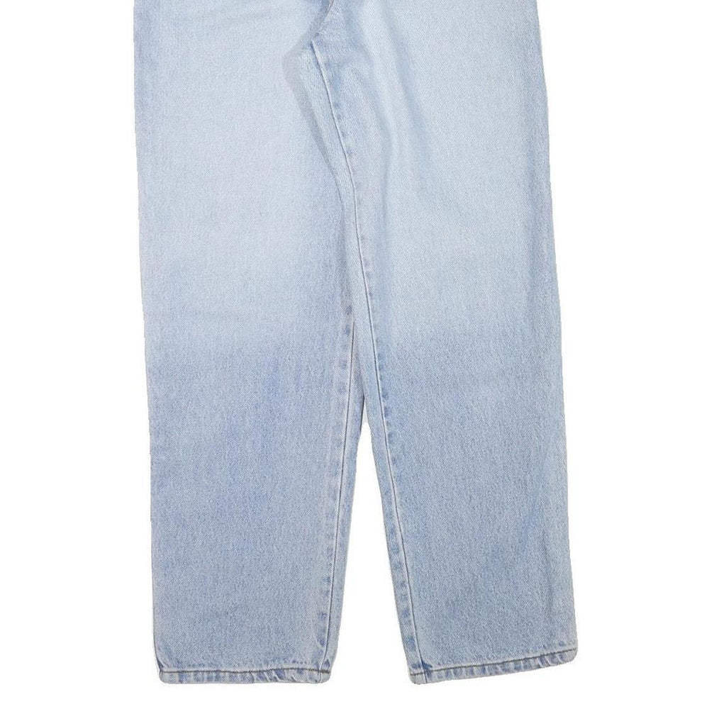 WALLEES Womens Relaxed Jeans Denim Light W26 L29 Aztec Trim Button Closure