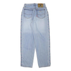 WALLEES Womens Relaxed Jeans Denim Light W26 L29 Aztec Trim Button Closure