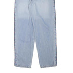 WALLEES Womens Relaxed Jeans Denim Light W26 L29 Aztec Trim Button Closure