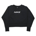 NIKE Womens Black Crop Crew Neck Sweatshirt M Cotton Blend Sportswear