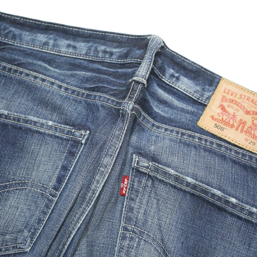 LEVI'S 508 Mens Jeans Blue Regular Straight Denim Medium W31 L31 Button Closure