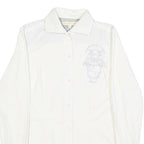 LA MARTINA Womens White Cotton Blend Shirt XS Embroidered Logo Button-Up