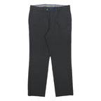 MEYER Mens Wool Blend Regular Fit Black Trousers W34 L29 Formal Smart Zip