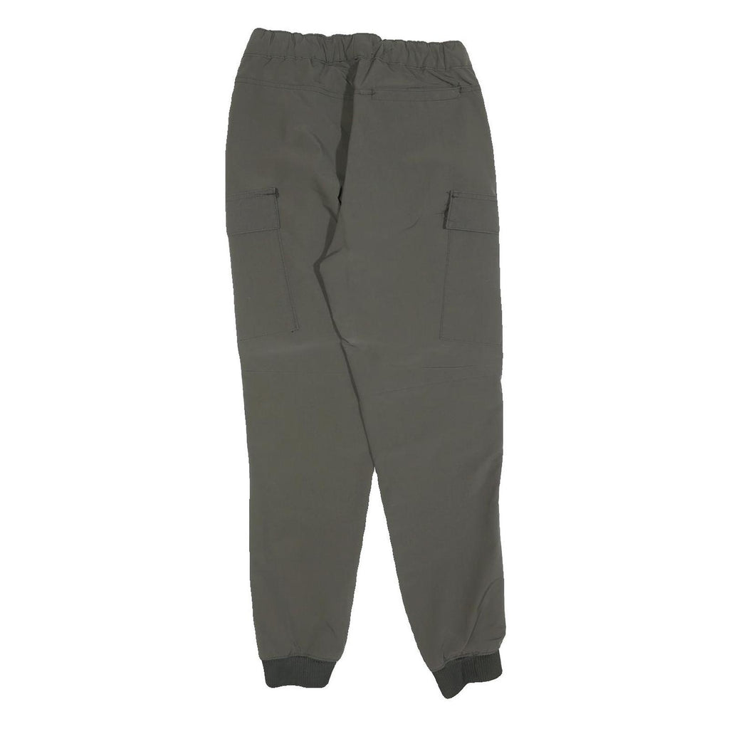 ZARA Womens Polyester Blend Green Regular Cargo Trousers W26 L26 Elastic Cuffs