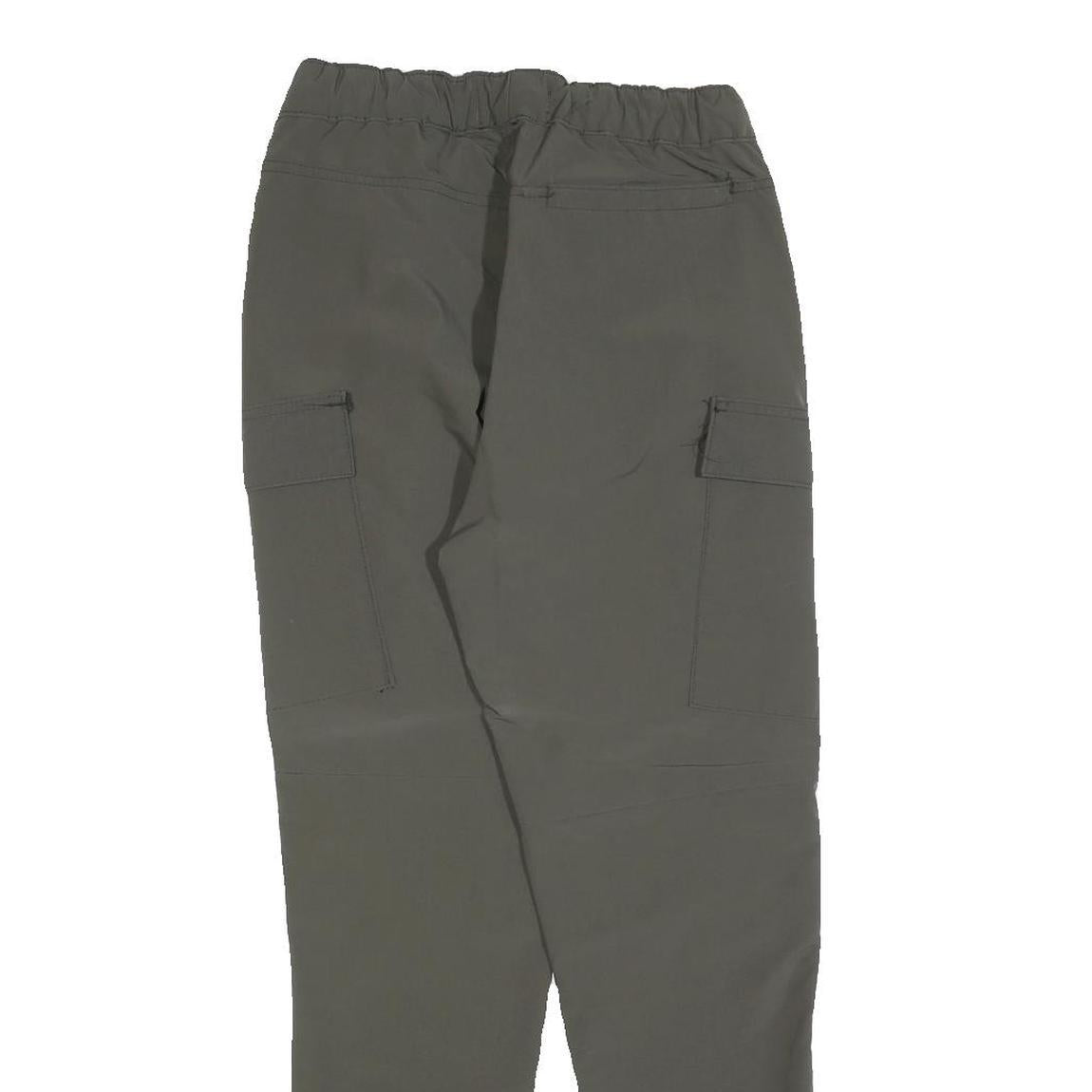 ZARA Womens Polyester Blend Green Regular Cargo Trousers W26 L26 Elastic Cuffs