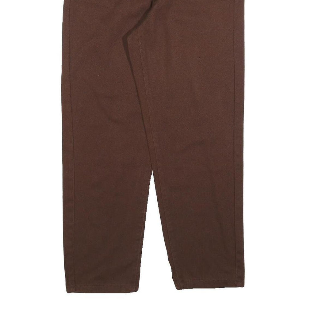 Womens Brown Regular Fit Straight Cotton Blend Jeans W27 L26 Zip Closure