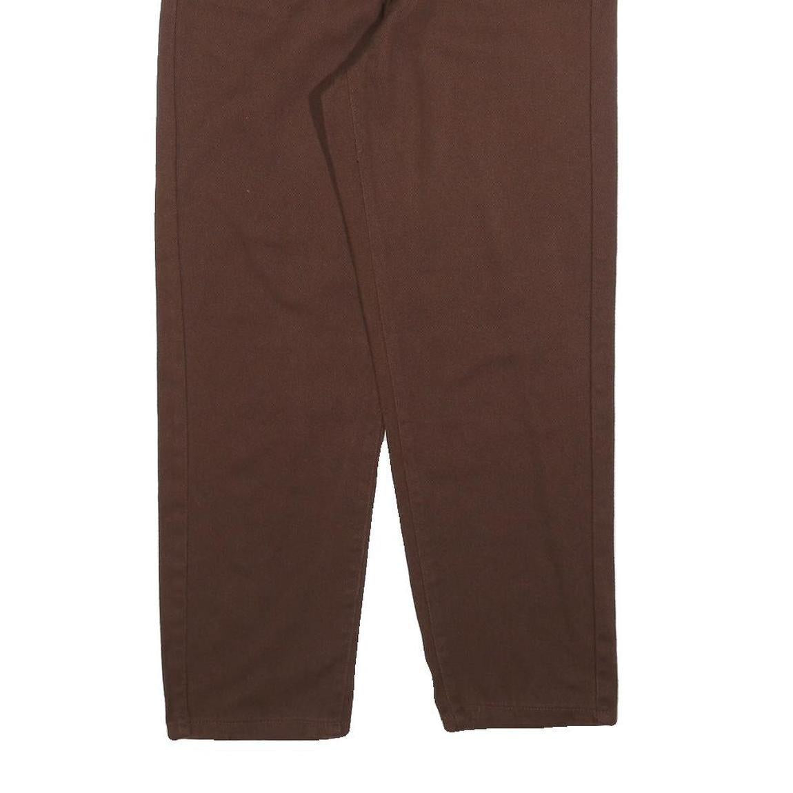 Womens Brown Regular Fit Straight Cotton Blend Jeans W27 L26 Zip Closure