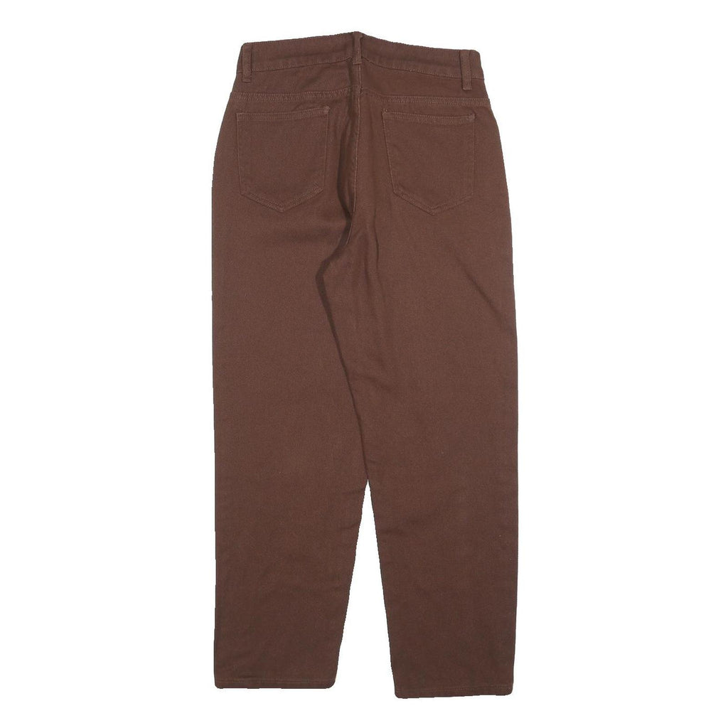 Womens Brown Regular Fit Straight Cotton Blend Jeans W27 L26 Zip Closure