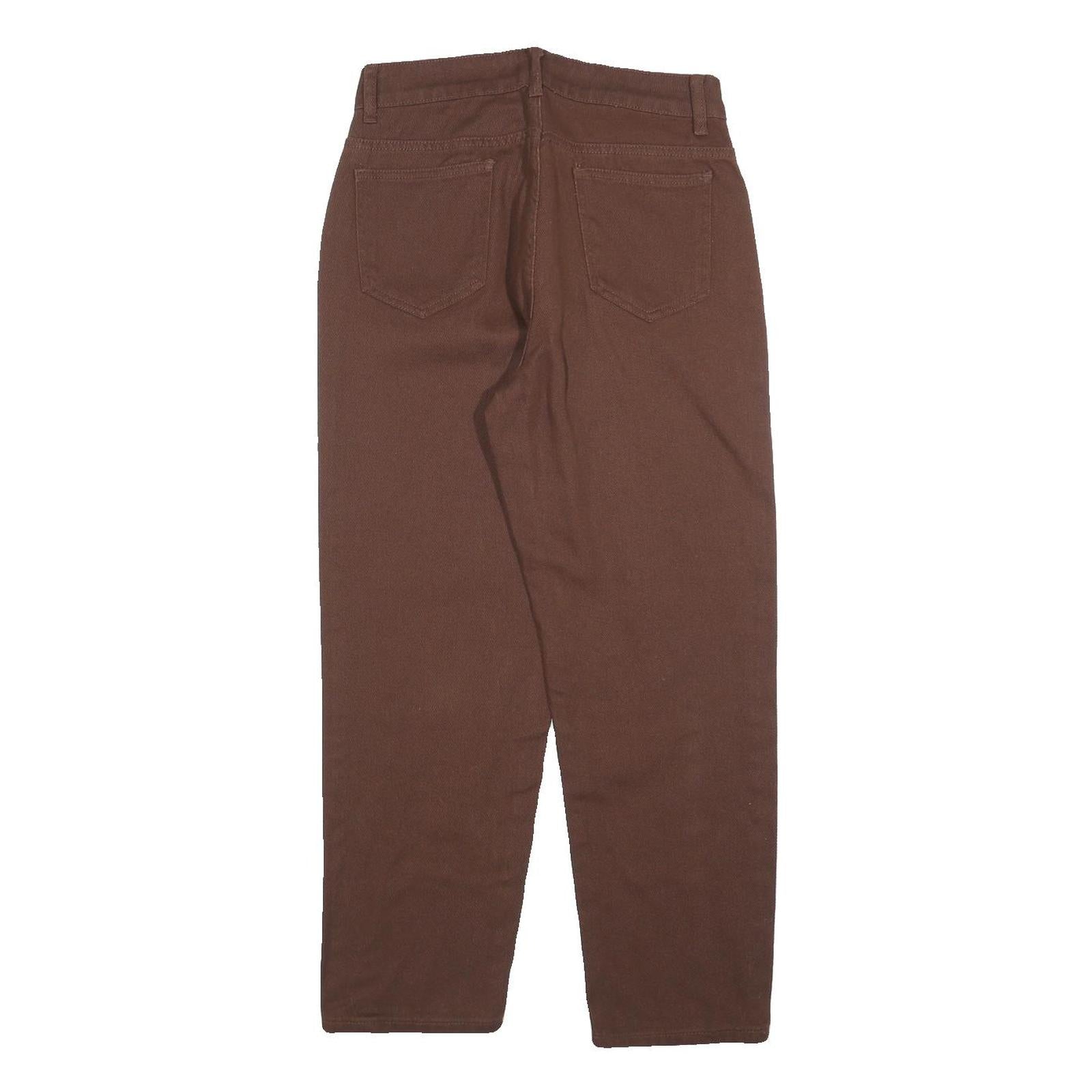 Womens Brown Regular Fit Straight Cotton Blend Jeans W27 L26 Zip Closure