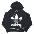 ADIDAS Womens Black Hoodie UK 8 Cotton Blend Oversized Sweatshirt