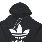 ADIDAS Womens Black Hoodie UK 8 Cotton Blend Oversized Sweatshirt