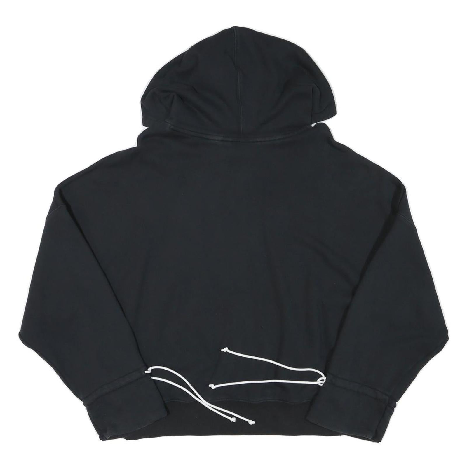 ADIDAS Womens Black Hoodie UK 8 Cotton Blend Oversized Sweatshirt