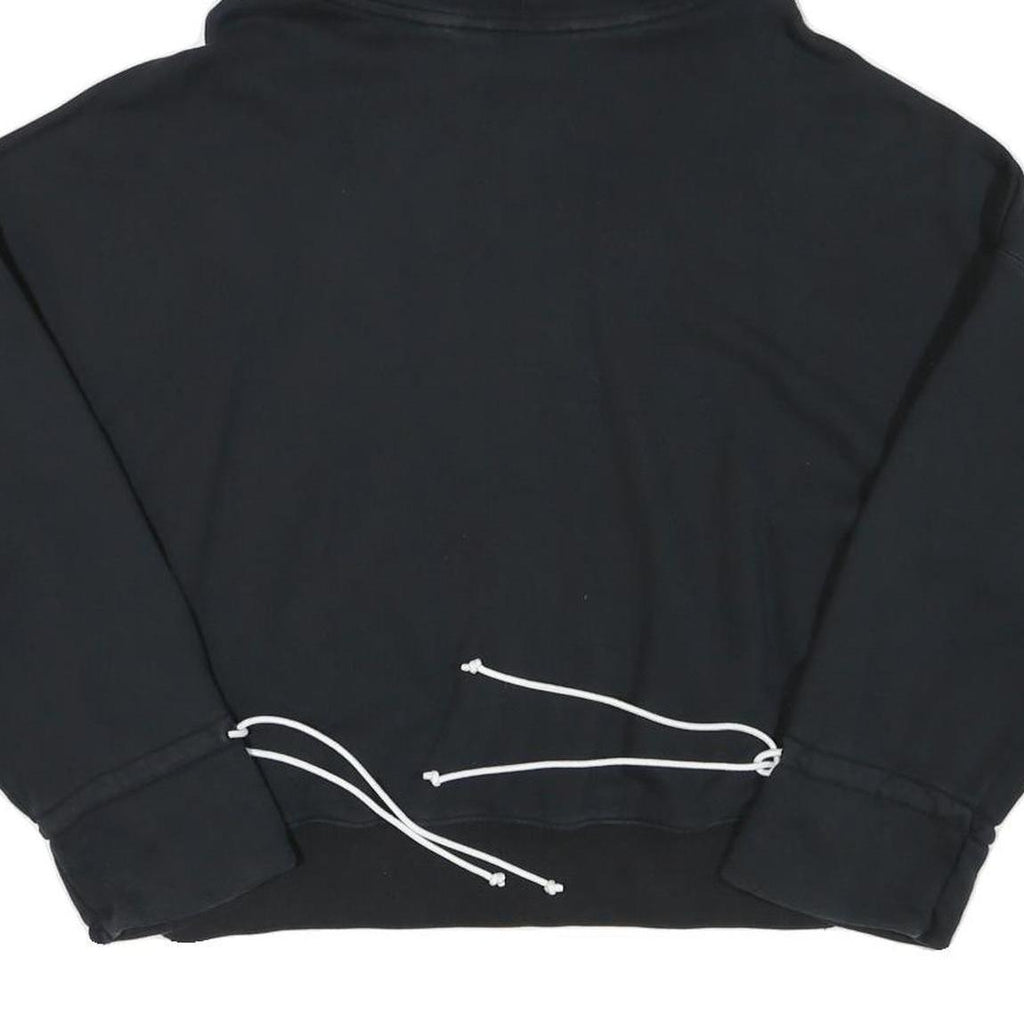 ADIDAS Womens Black Hoodie UK 8 Cotton Blend Oversized Sweatshirt