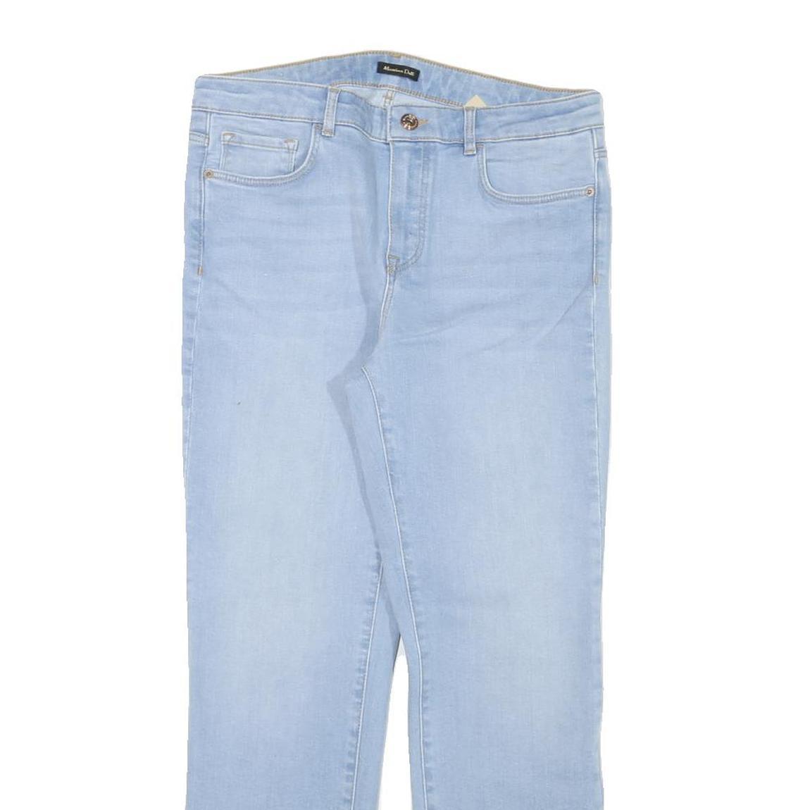 MASSIMO DUTTI Womens Jeans Blue Regular Straight Denim Light W30 L27 Casual Zip