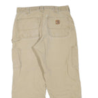 CARHARTT Mens Jeans Beige Regular Straight Cotton Blend W33 L26 Workwear Durable