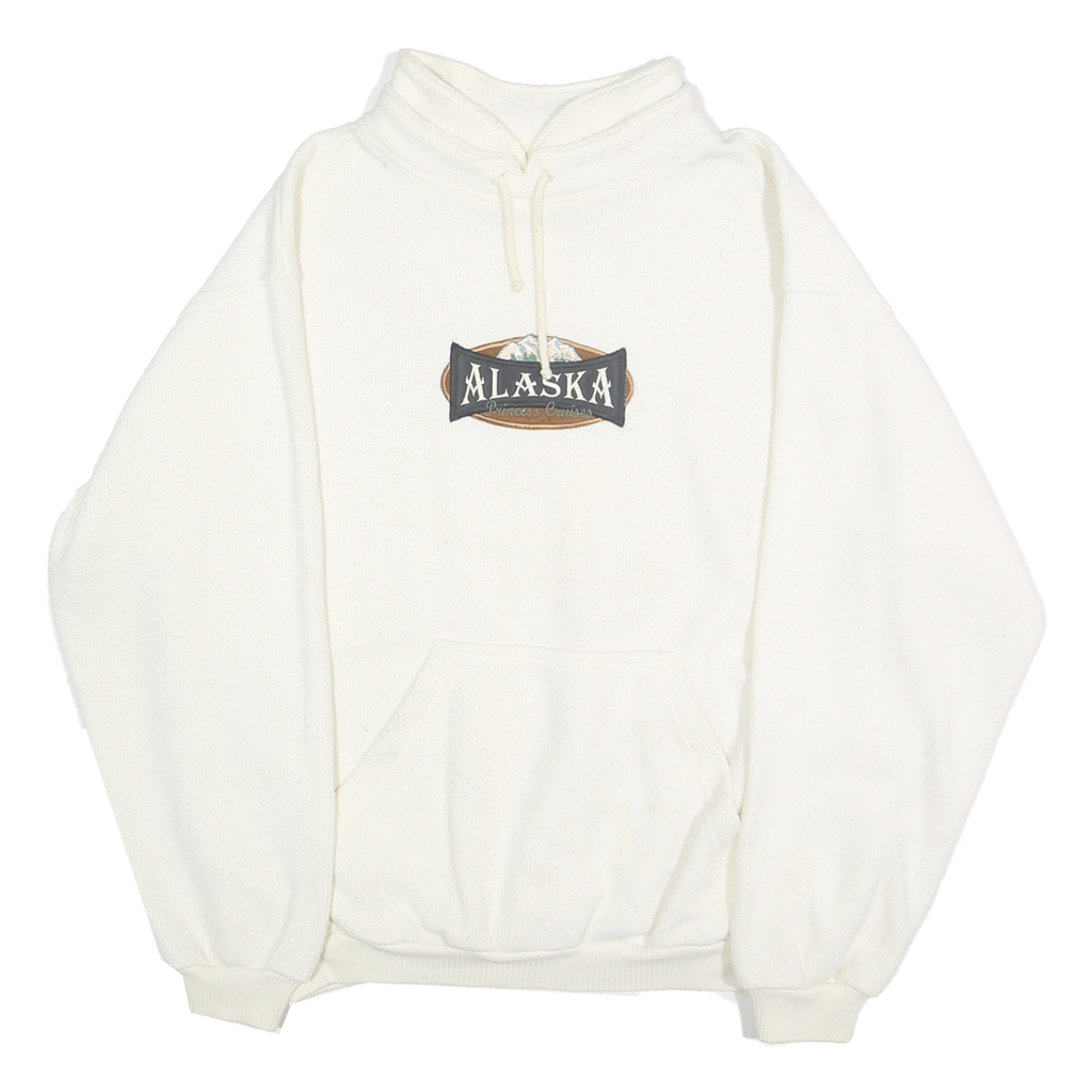 PRINCESS CRUISES COLLECTION Mens White Alaska Pullover Hoodie M Cotton Blend