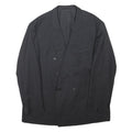 RENATO CAVALL Mens Black Double Breasted Wool Blend Jacket XL Tailored Button